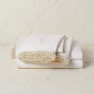 Opalhouse Cream Fringe Cotton Percale Sheet Set - Designed with Jungalow - NWT